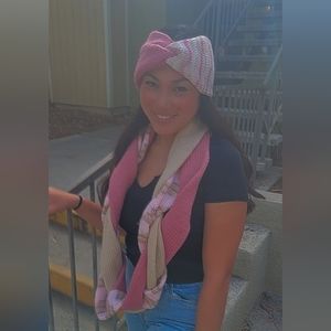 Infinite scarf with matching ear warmer